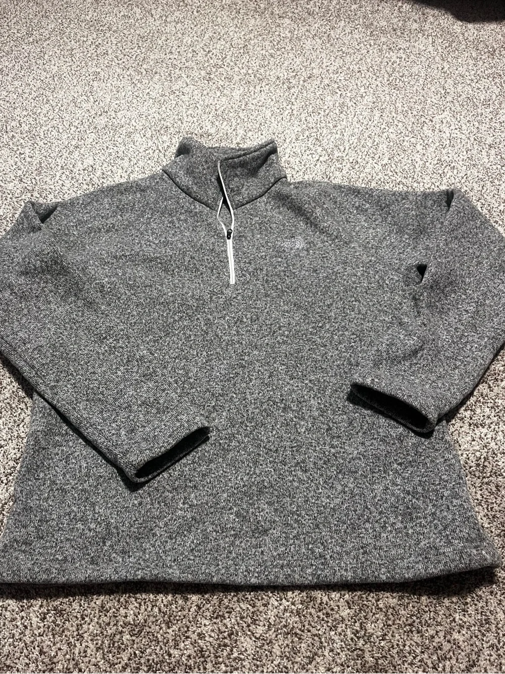 The North Face Men’s Large Gray Sweater Fleece Quarter Zip Pullover Jacket L